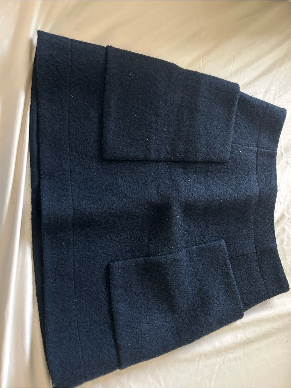 COS Wool Navy Mini Skirt with Patch Pockets